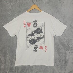 Taylor Swift Folklore Shirt Womens Small Queen Of Hearts Graphic Crown USA Tee